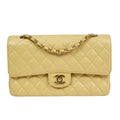 CHANEL 2001-2003 Classic Double Flap Medium Beige Caviar 87886