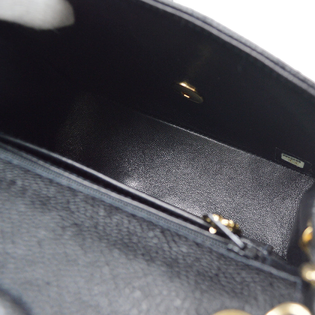 CHANEL 2003-2004 Classic Flap Mini Square 17 Black Caviar 87888