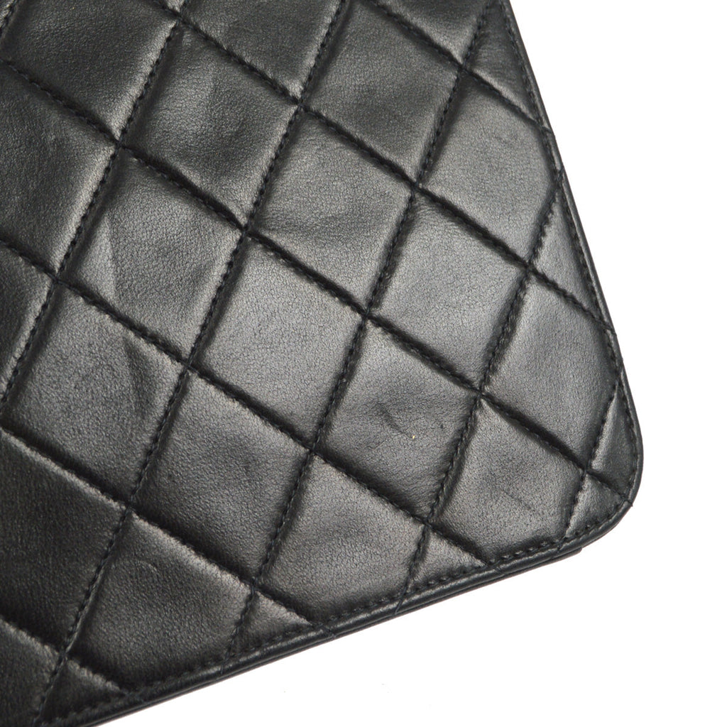 CHANEL 2000-2001 Turnlock Half Flap Medium Black Lambskin 96826