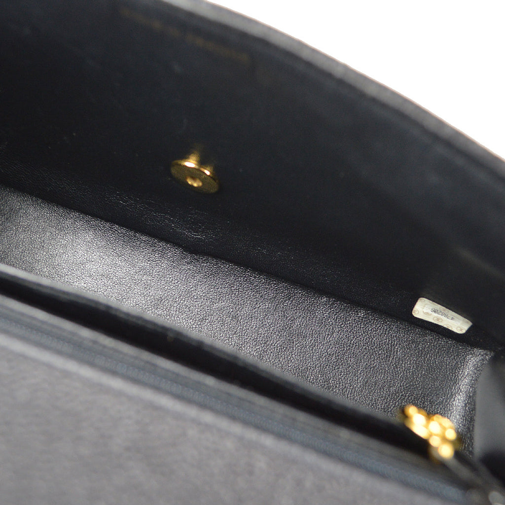 CHANEL 1994 Classic Flap Handbag Medium Black Caviar 78302