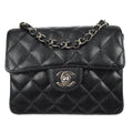 CHANEL 2004-2005 Classic Flap Mini Square 17 SHW Black Caviar 78282