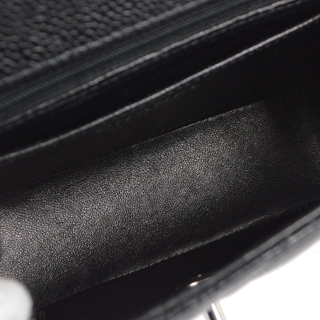 CHANEL 2004-2005 Classic Flap Mini Square 17 SHW Black Caviar 78282