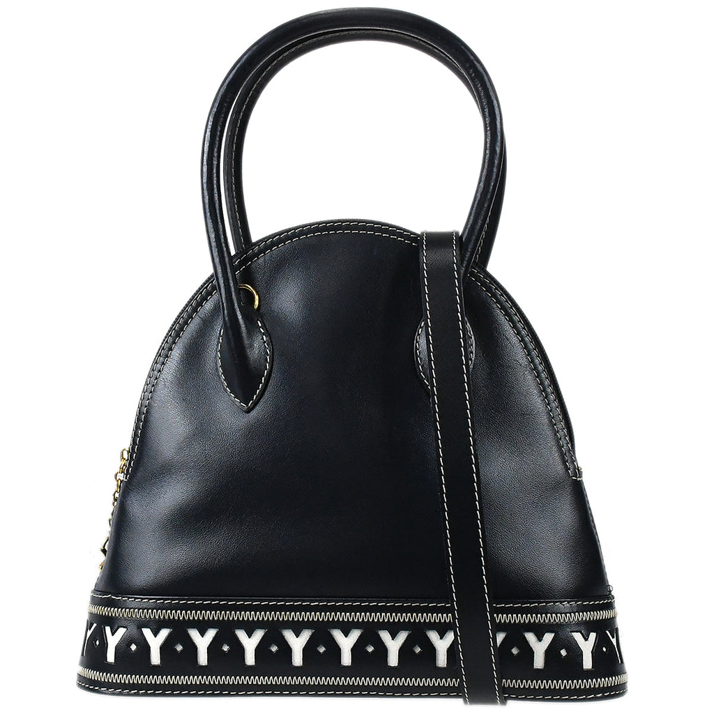 YVES SAINT LAURENT 2way Shoulder Handbag Navy 78325