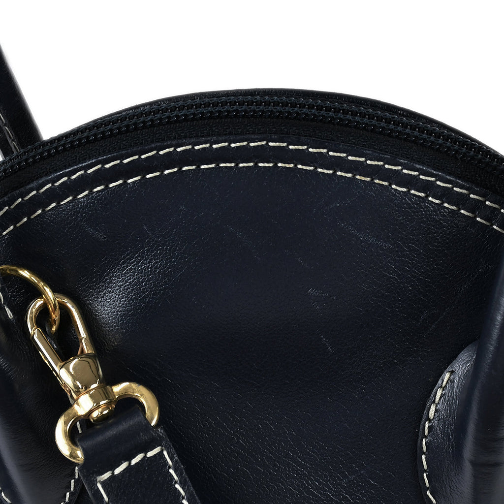 YVES SAINT LAURENT 2way Shoulder Handbag Navy 78325