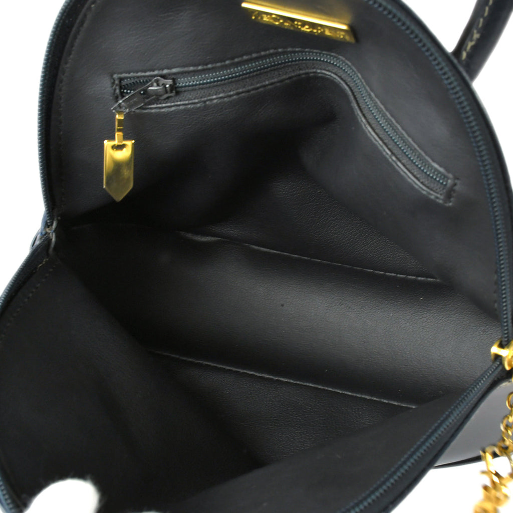 YVES SAINT LAURENT 2way Shoulder Handbag Navy 78325