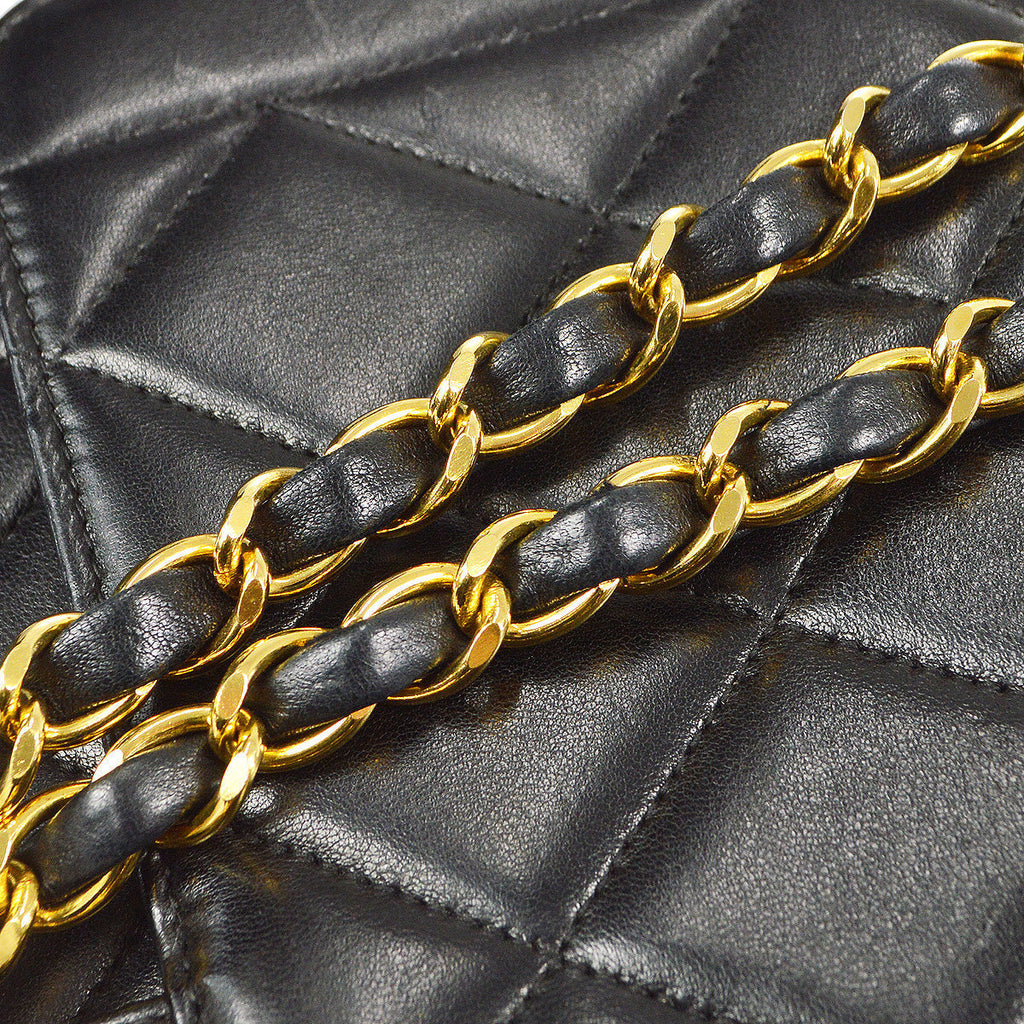CHANEL 1994-1996 Border Flap Medium Black Lambskin 87841
