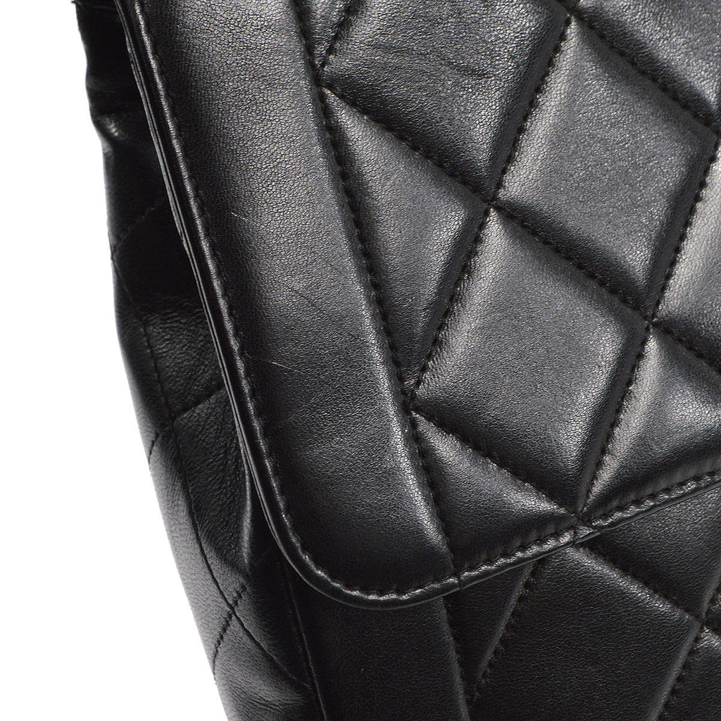 CHANEL 1994-1996 Border Flap Medium Black Lambskin 87841