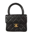 CHANEL Classic Flap Micro Square Handbag Black Lambskin 91607