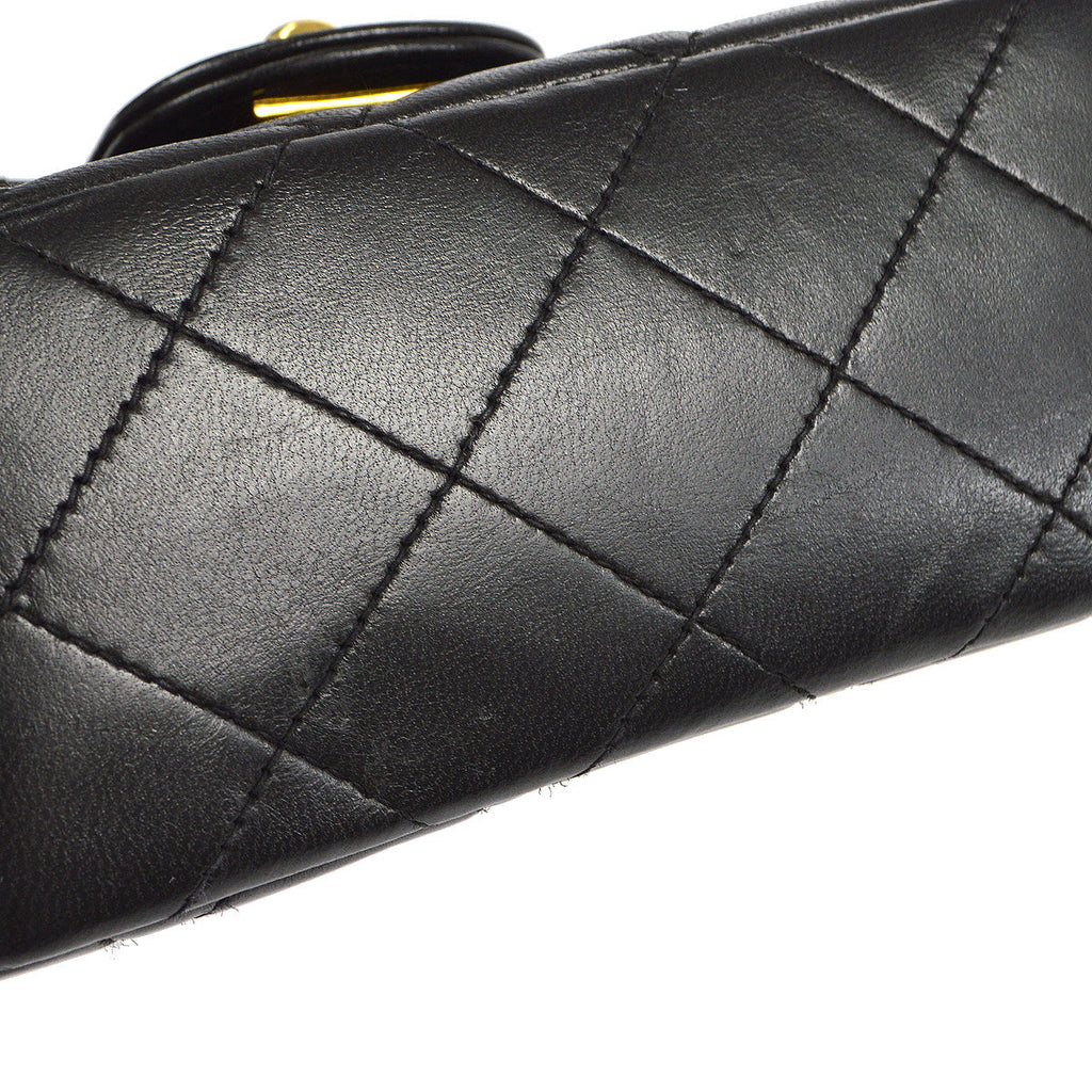 CHANEL Classic Flap Micro Square Handbag Black Lambskin 91607
