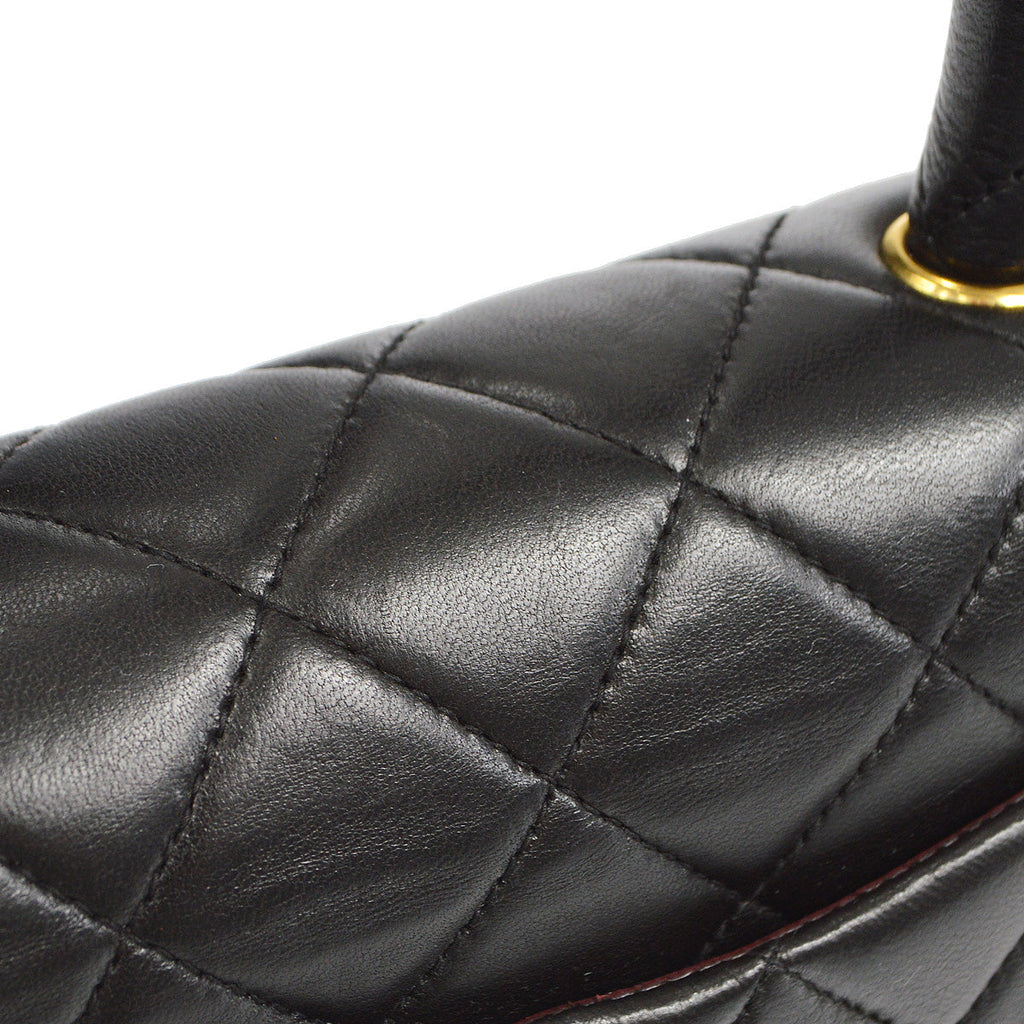CHANEL Classic Flap Micro Square Handbag Black Lambskin 91607