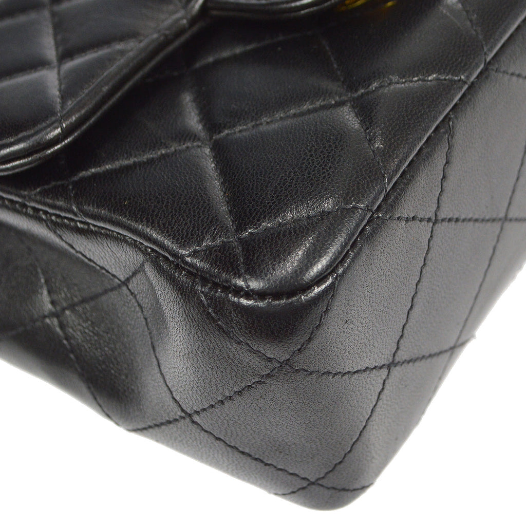CHANEL Classic Flap Micro Square Handbag Black Lambskin 96837