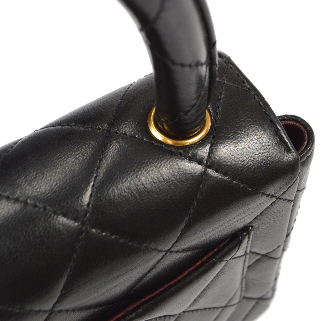 CHANEL Classic Flap Micro Square Handbag Black Lambskin 96837