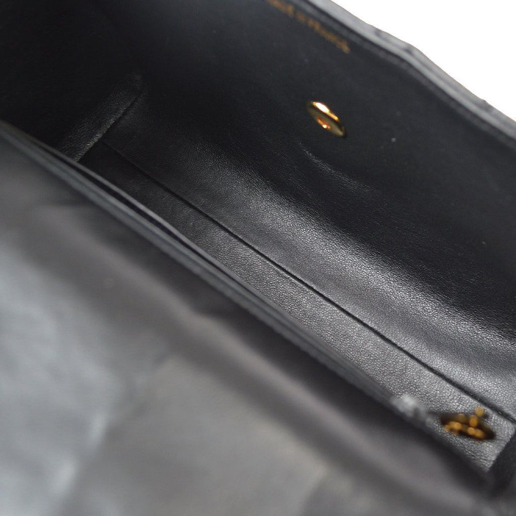 CHANEL * 1991-1994 Chevron Flap Medium Lambskin Black 97435