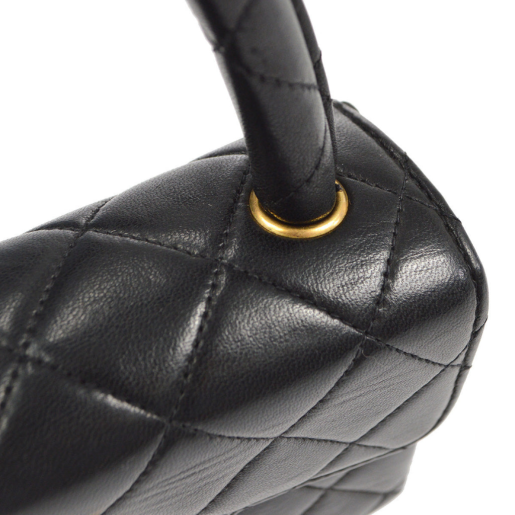 CHANEL Classic Flap Micro Handbag Black Lambskin 97677