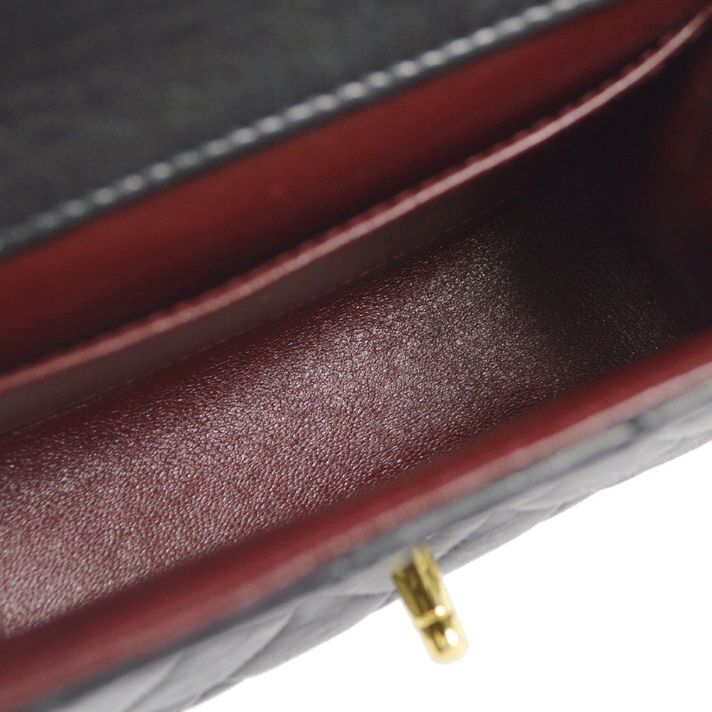 CHANEL Classic Flap Micro Handbag Black Lambskin 97677