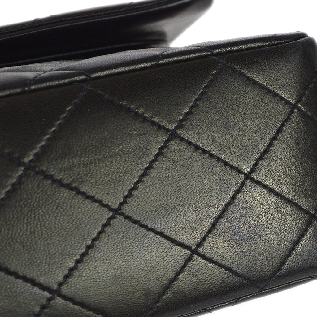CHANEL Classic Double Flap Medium Shoulder Bag Black Lambskin 67283