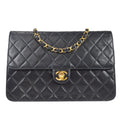 CHANEL Classic Flap Chain Shoulder Bag Black Lambskin 68235