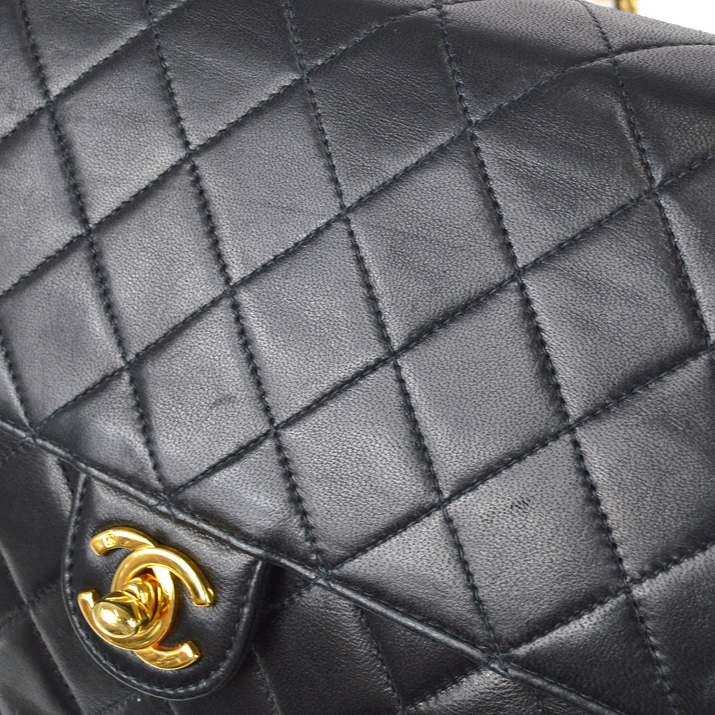 CHANEL Classic Flap Chain Shoulder Bag Black Lambskin 68235