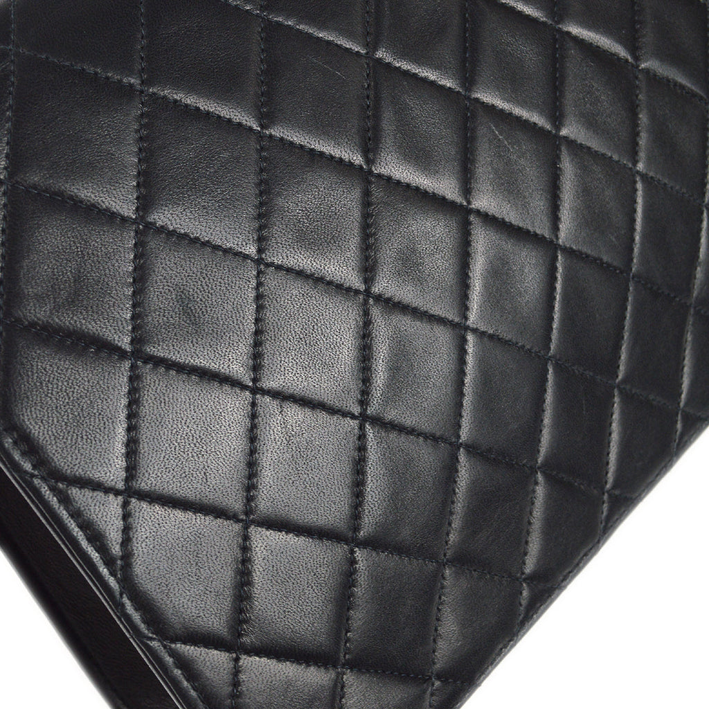CHANEL Classic Flap Chain Shoulder Bag Black Lambskin 68235