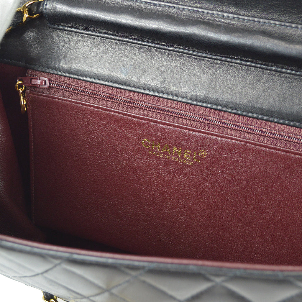 CHANEL Classic Flap Chain Shoulder Bag Black Lambskin 68235