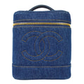 CHANEL Vanity Handbag Indigo Denim 68881