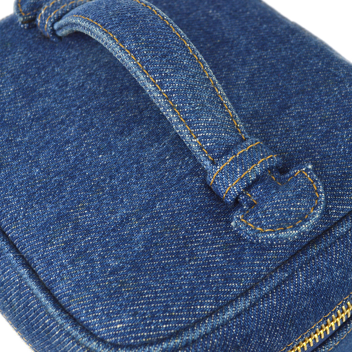 CHANEL Vanity Handbag Indigo Denim 68881