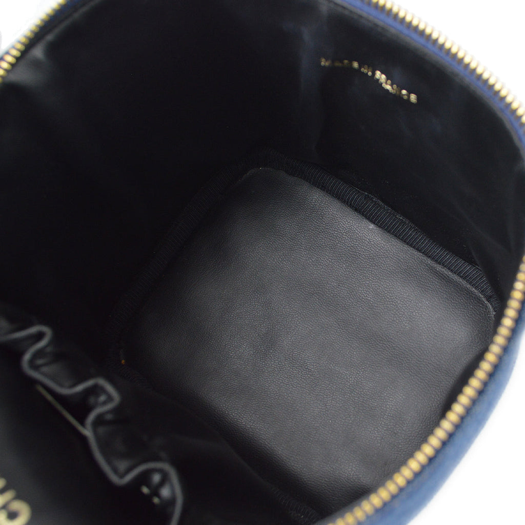 CHANEL Vanity Handbag Indigo Denim 68881