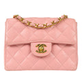 CHANEL Classic Flap Mini Square Chain Shoulder Bag Pink Caviar 78549