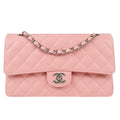 CHANEL Classic Double Flap Medium Shoulder Bag Pink Caviar 78592