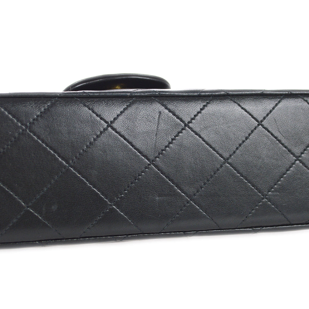 CHANEL Classic Double Flap Small Shoulder Bag Black Lambskin 88133