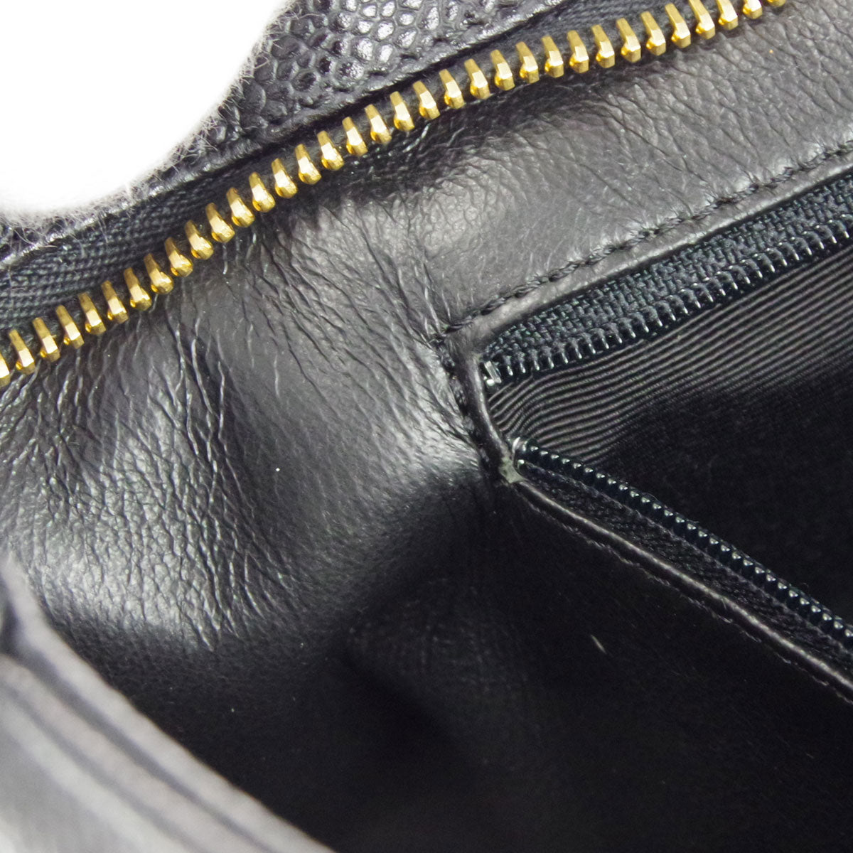 CHANEL Medallion Tote Handbag Black Caviar 68796
