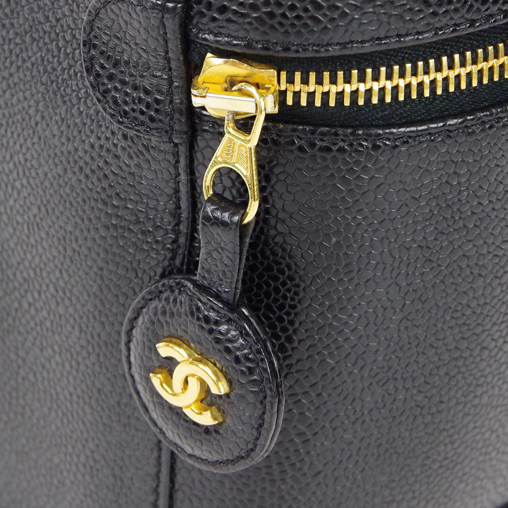 CHANEL Vanity Handbag Black Caviar 78710