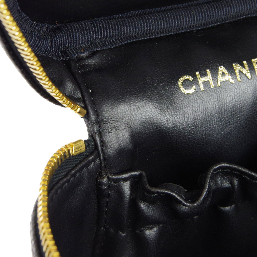 CHANEL Vanity Handbag Black Caviar 78710