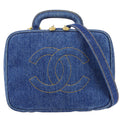 CHANEL 2way Vanity Shoulder Handbag Indigo Denim 78728