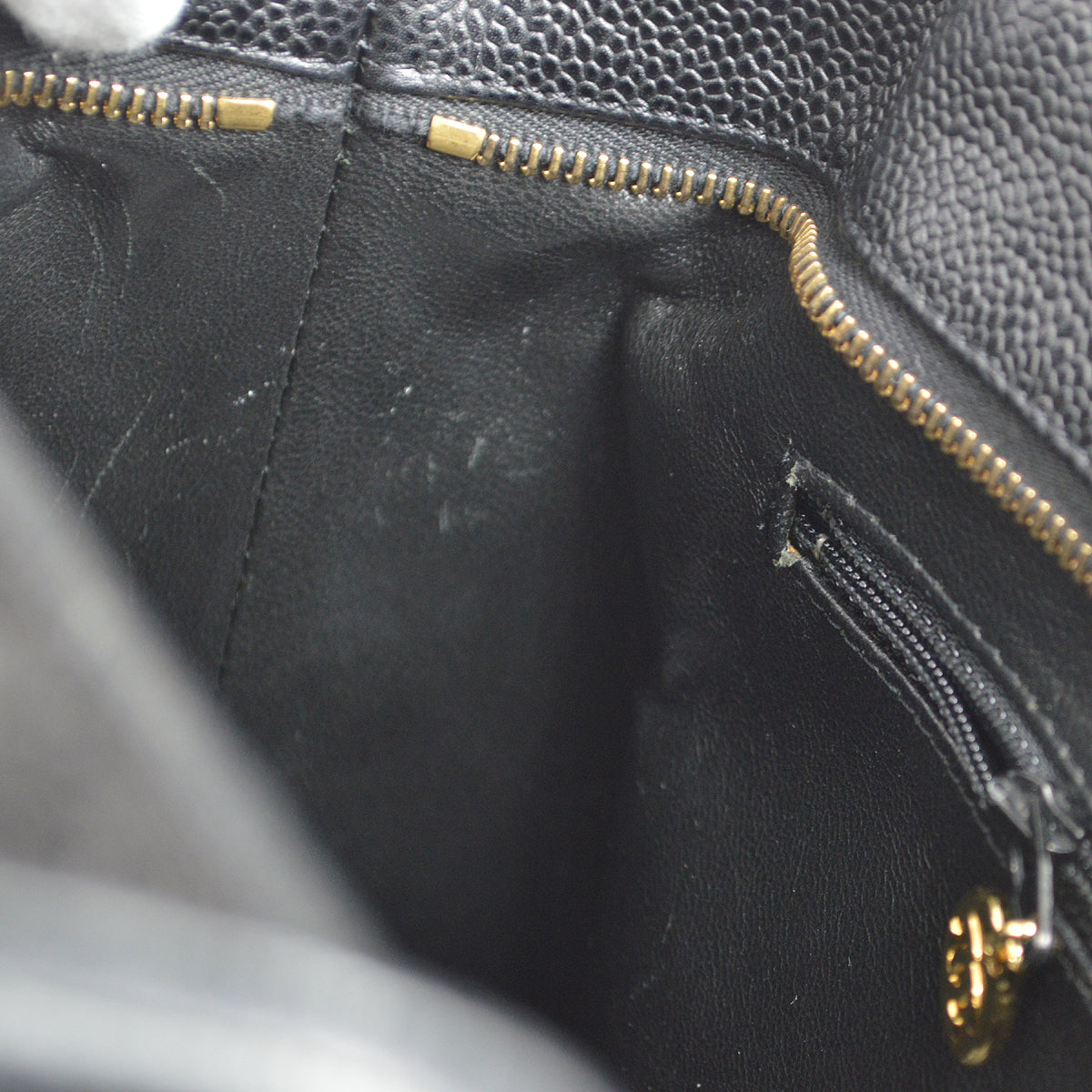 CHANEL Medallion Quilted Tote Handbag Black Caviar 78500