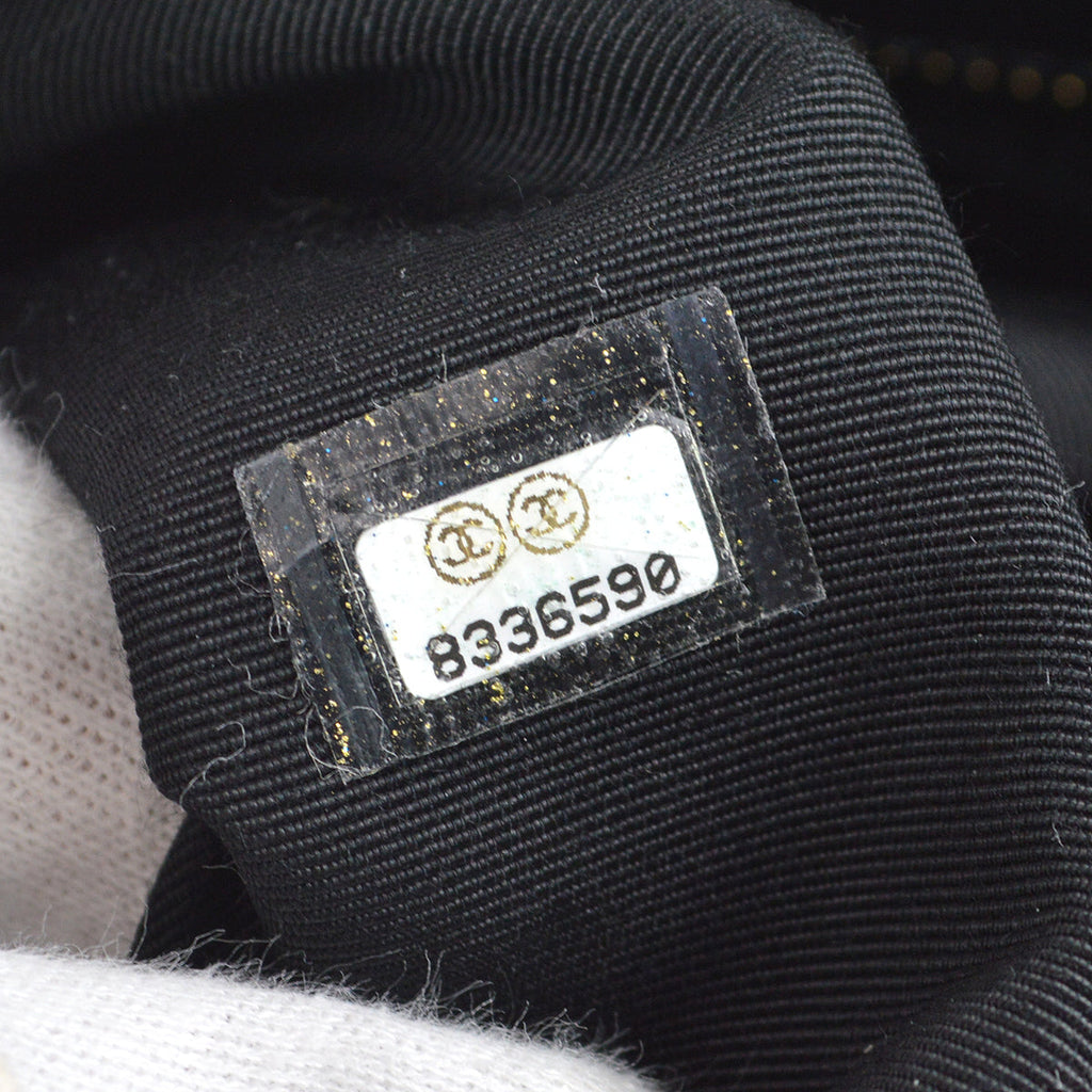 CHANEL Medallion Quilted Tote Handbag Black Caviar 78500