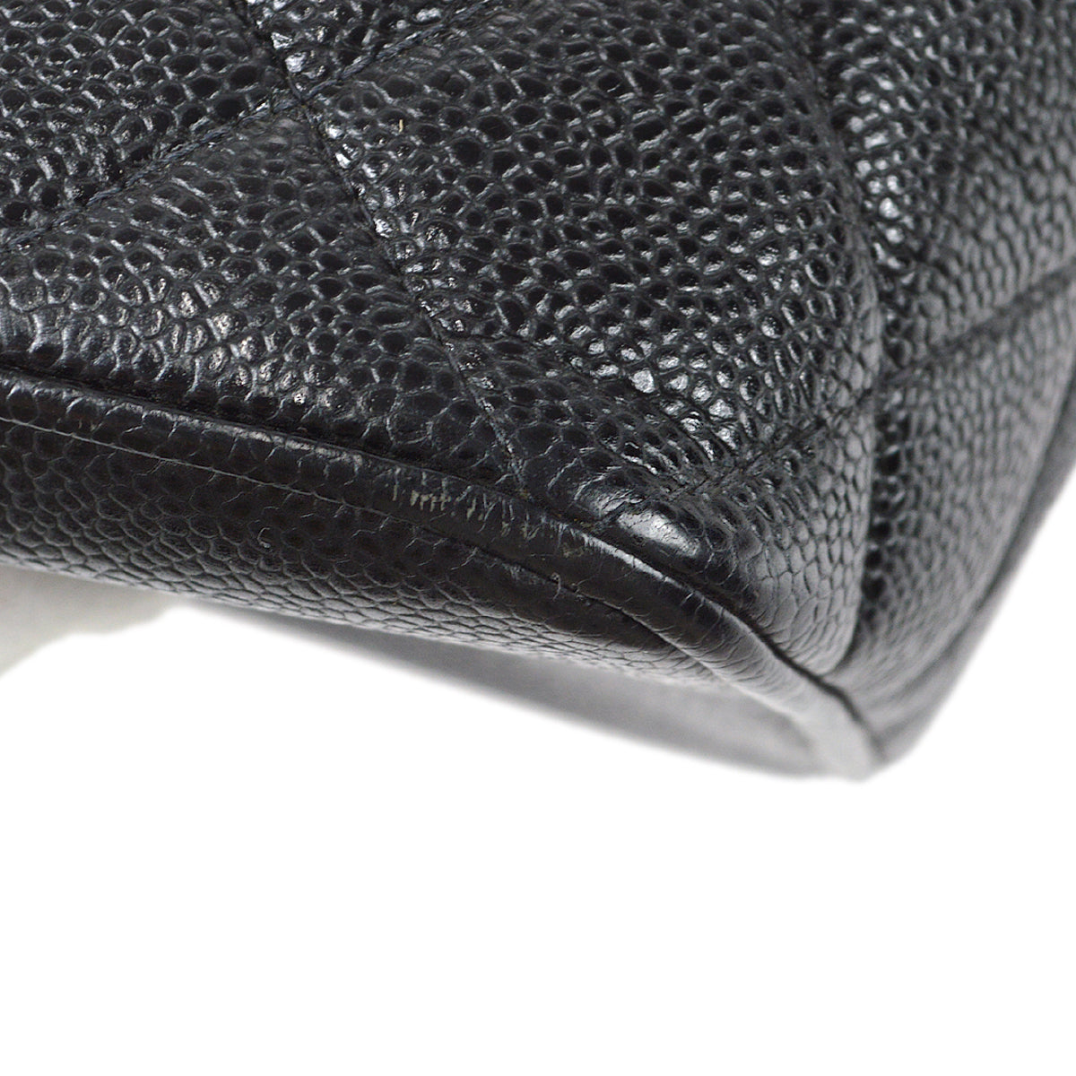 CHANEL Medallion Quilted Tote Handbag Black Caviar 78536