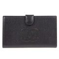 CHANEL Long Bifold Wallet Black Caviar 78637