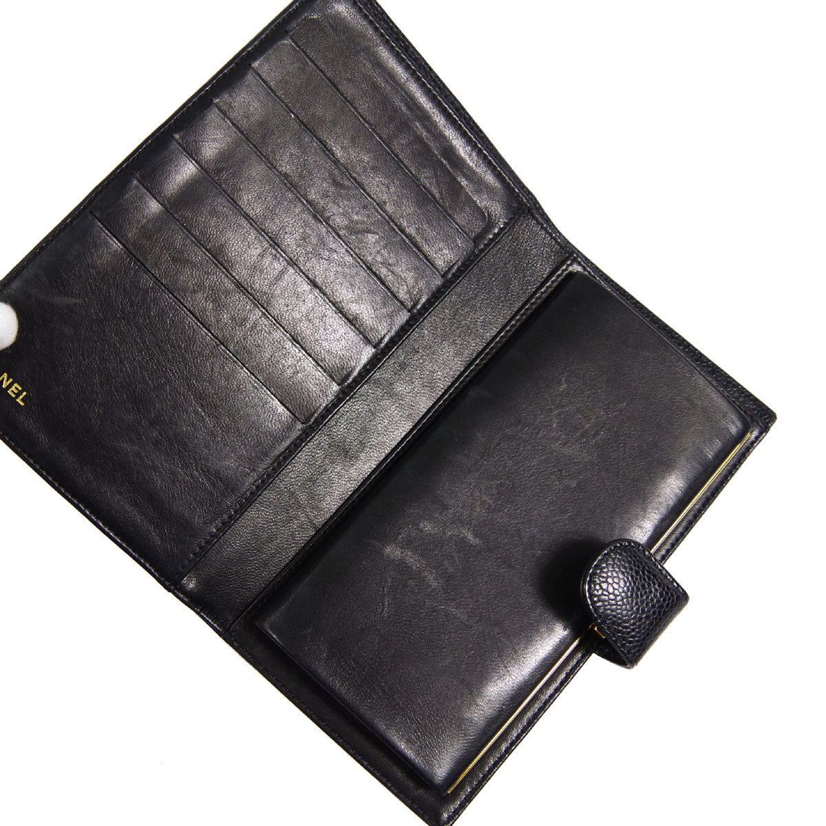 CHANEL Long Bifold Wallet Black Caviar 78637