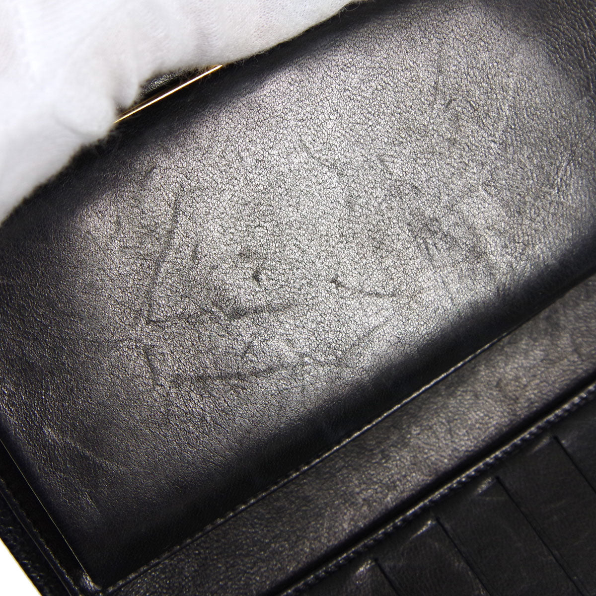 CHANEL Long Bifold Wallet Black Caviar 78637