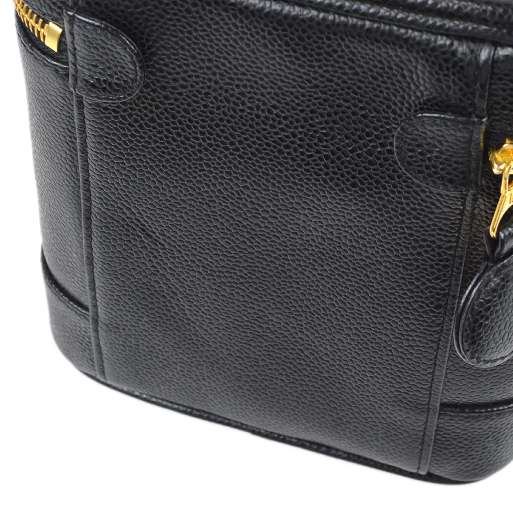CHANEL Vanity Handbag Black Caviar 78711