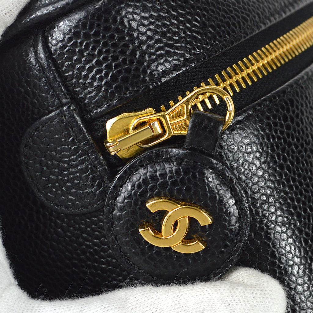 CHANEL Vanity Handbag Black Caviar 78711