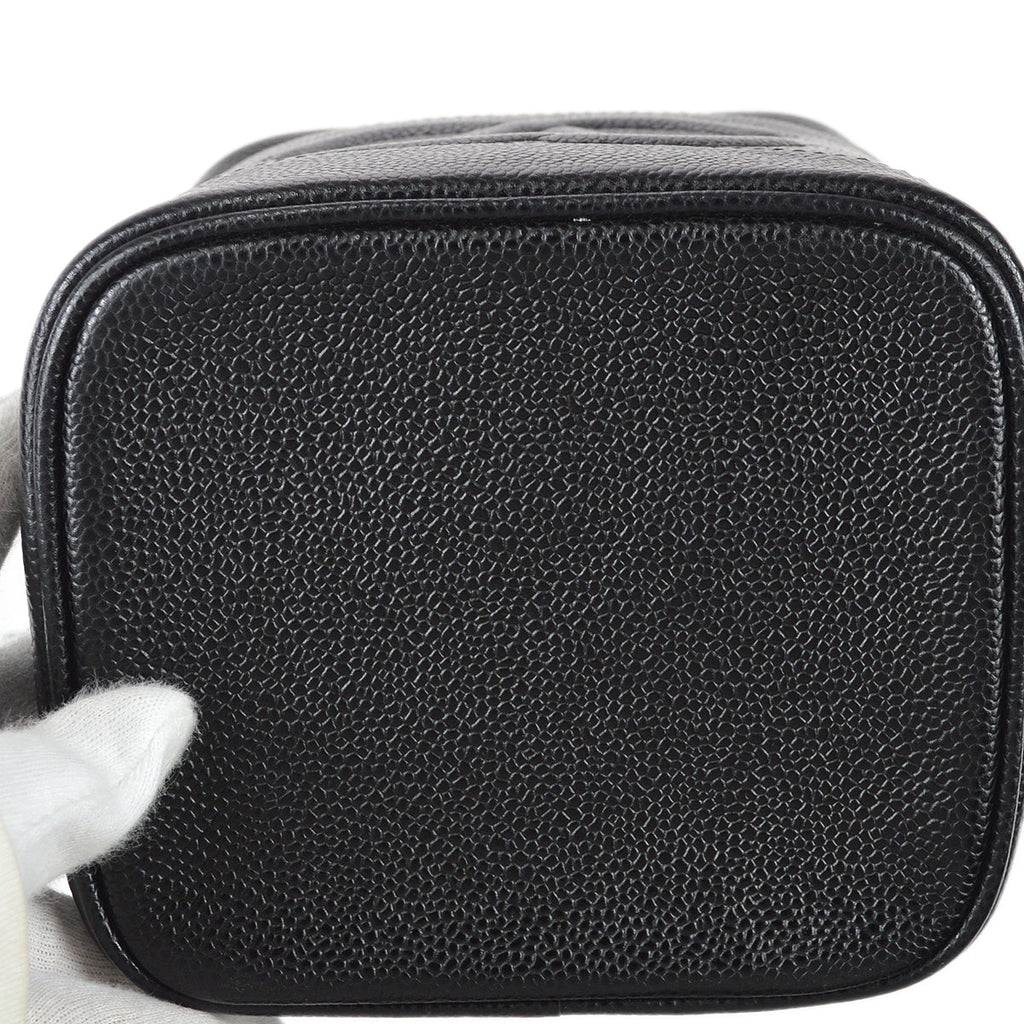 CHANEL Vanity Handbag Black Caviar 78711