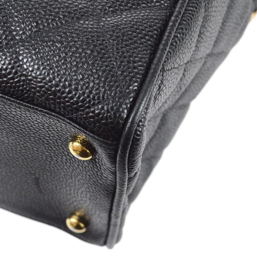 CHANEL 2003-2004 Bowler 37 Black Caviar 97434