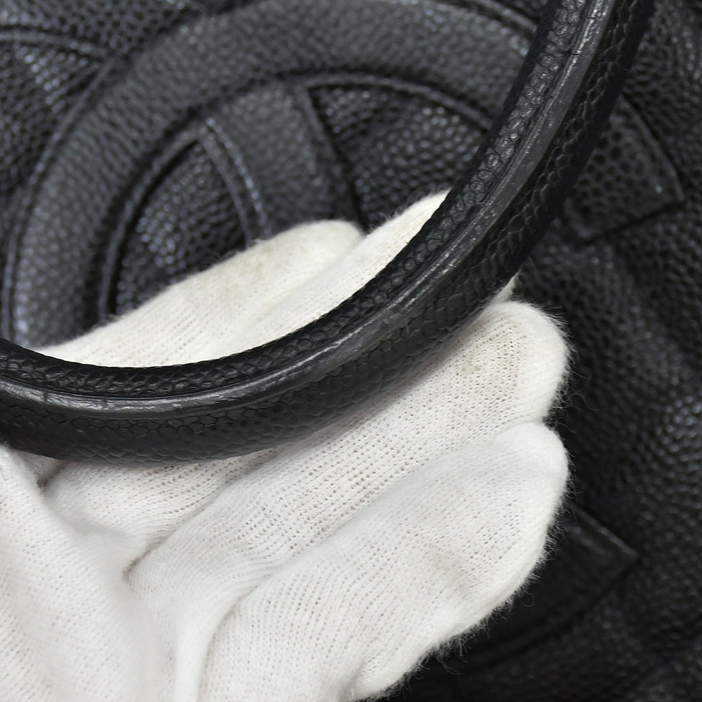 CHANEL 2003-2004 Bowler 37 Black Caviar 97434