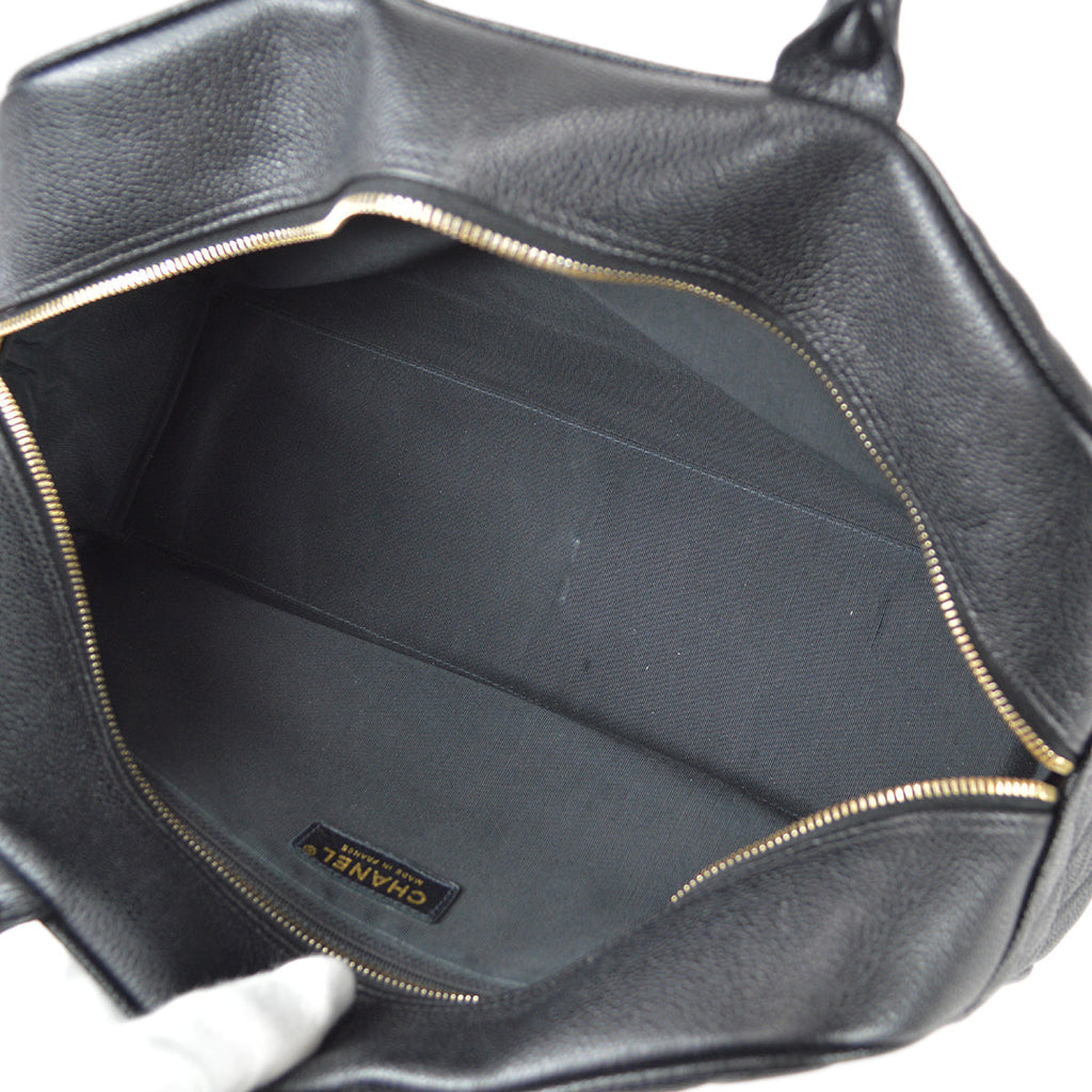 CHANEL 2003-2004 Bowler 37 Black Caviar 97434