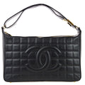 CHANEL Choco Bar Shoulder Bag Black Lambskin 67732