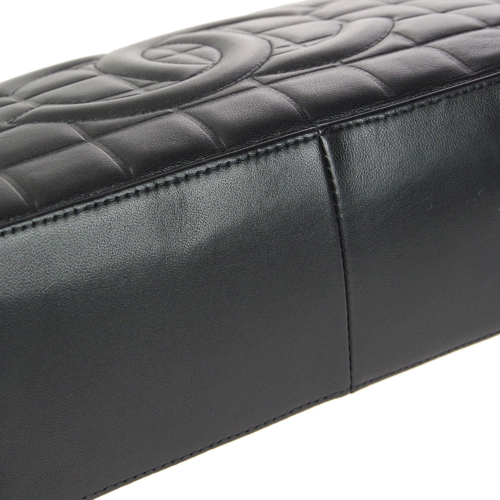 CHANEL Choco Bar Shoulder Bag Black Lambskin 67732