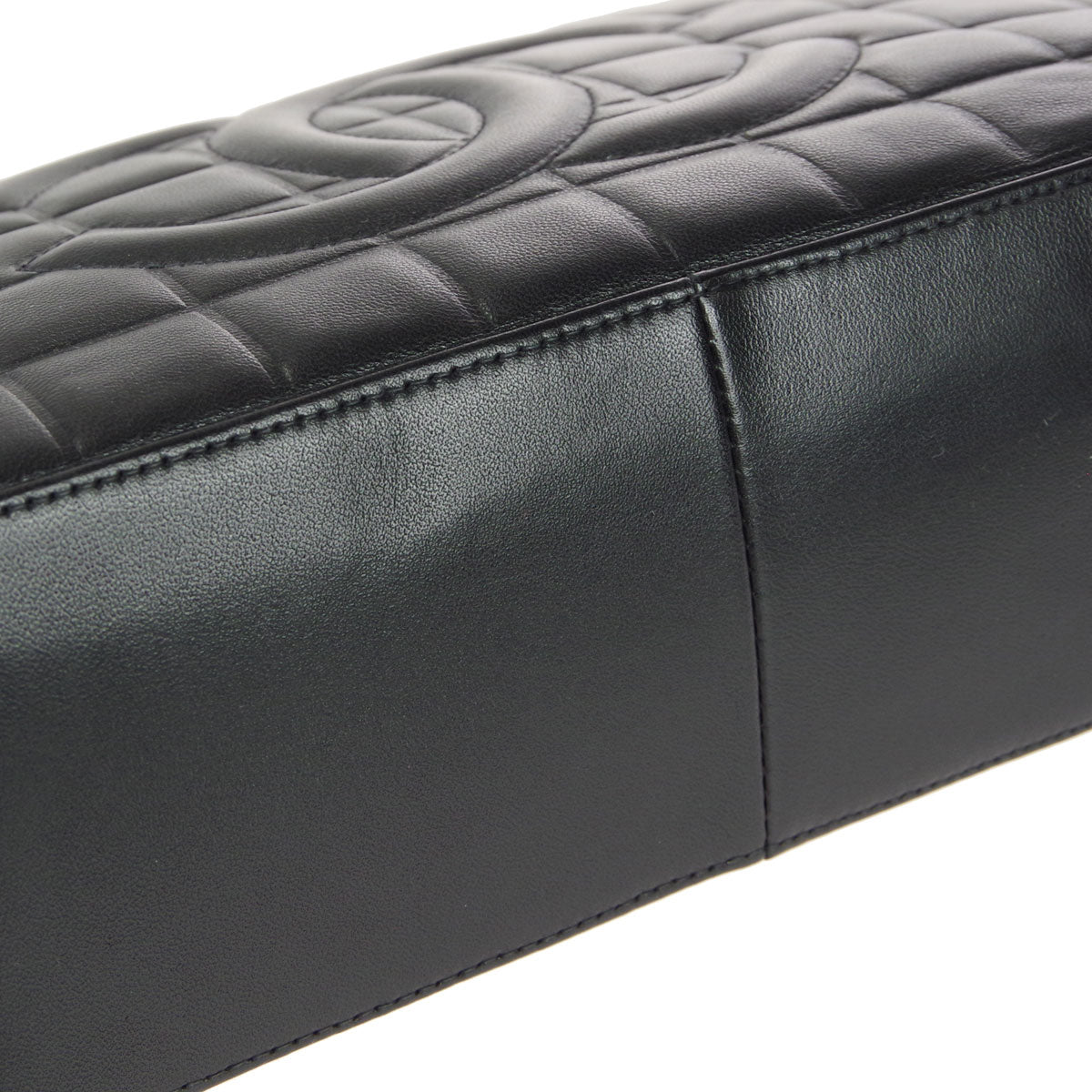 CHANEL Choco Bar Shoulder Bag Black Lambskin 67732