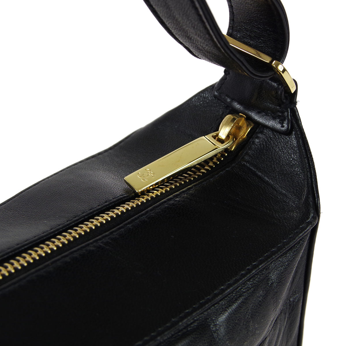 CHANEL Choco Bar Shoulder Bag Black Lambskin 67732
